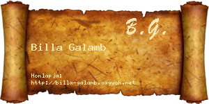 Billa Galamb névjegykártya